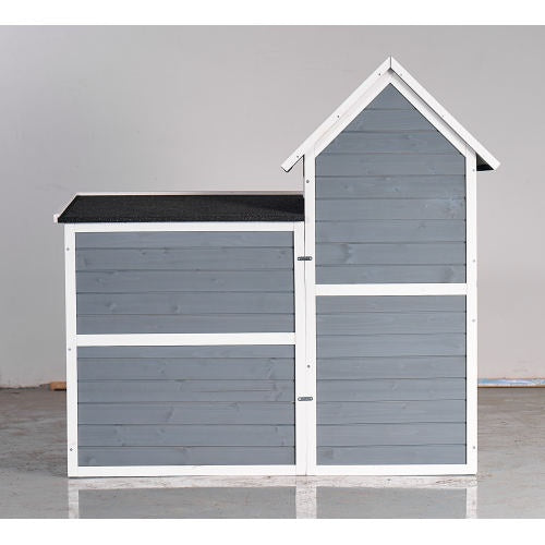Large Outdoor Chicken Coop Cage Weatherproof 2-Story Chicken Coop Rabbit Hutch, Wooden Indoor Outdoor Pet House With No-Leak Tray, Waterproof Roof Pull-Out Tray 50.98 Lx 48.23 H, Grey, Blue