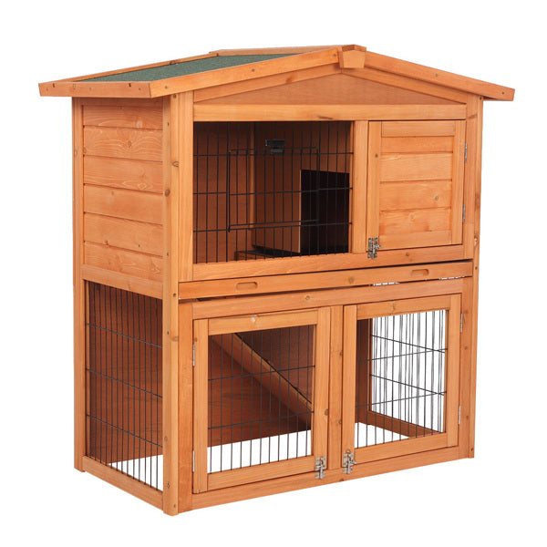 Triangle Roof Pet Waterproof Double-layer Cedar Chicken Cage Rabbit Cage With Pull-out Tray