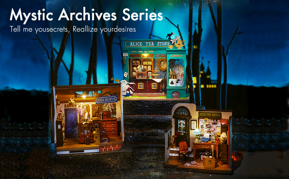 ROBOTIME DIY Miniature Dollhouse Mystic Archives Series Diorama Craft Kit DG155-157