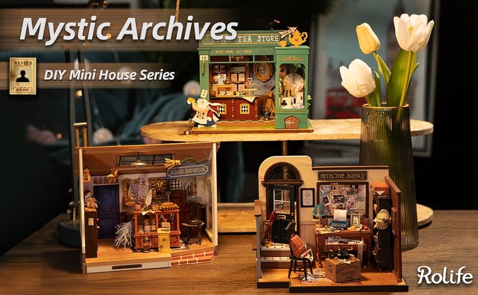 ROBOTIME DIY Miniature Dollhouse Mystic Archives Series Diorama Craft Kit DG155-157