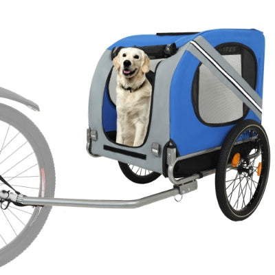 Large Folding Bike Trailer For Dogs 120LB Capacity All-Terrain Pet Carrier, Durable Steel Frame For Cycling, Jogging, Camping Outdoor Adventures