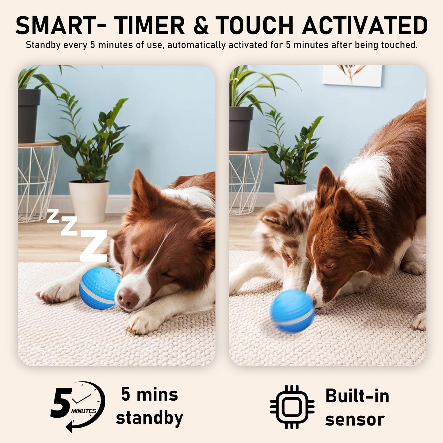 Smart Interactive Dog Toys, Automatic Moving Ball With Lighting Modes, Interactive Dog Toys For Dog Enrichment & Stimulation, Motion Activated Rolling Toy For Medium And Large Dogs