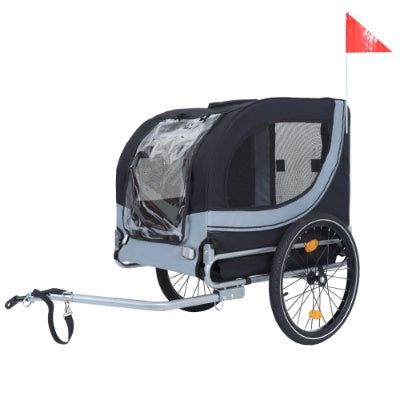 Large Folding Bike Trailer For Dogs 120LB Capacity All-Terrain Pet Carrier, Durable Steel Frame For Cycling, Jogging, Camping Outdoor Adventures