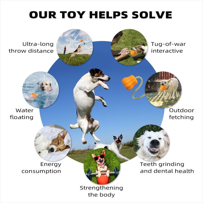 PROKEl Dog Rope Fetch Exercise ToyforMedium Large Aggressive Chewers BreedDogsChew Interactive Toys Training Tug Of WarBallsindoor And Outdoor Halloween Dogtoyorange Plain Indestructible Dogtoy Super