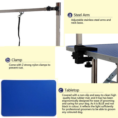36 Inch Folding Dog Pet Grooming Table Heavy Duty Stainless Steel Pet Dog Cat Grooming Table