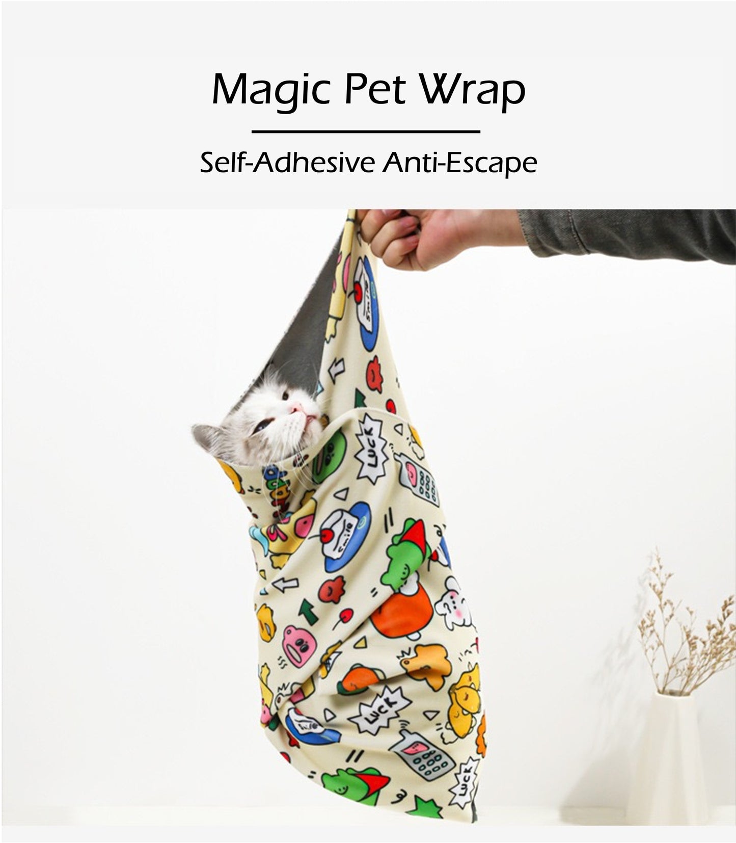Magical Cloth, Self-Adhesive Cat Grooming Wrap