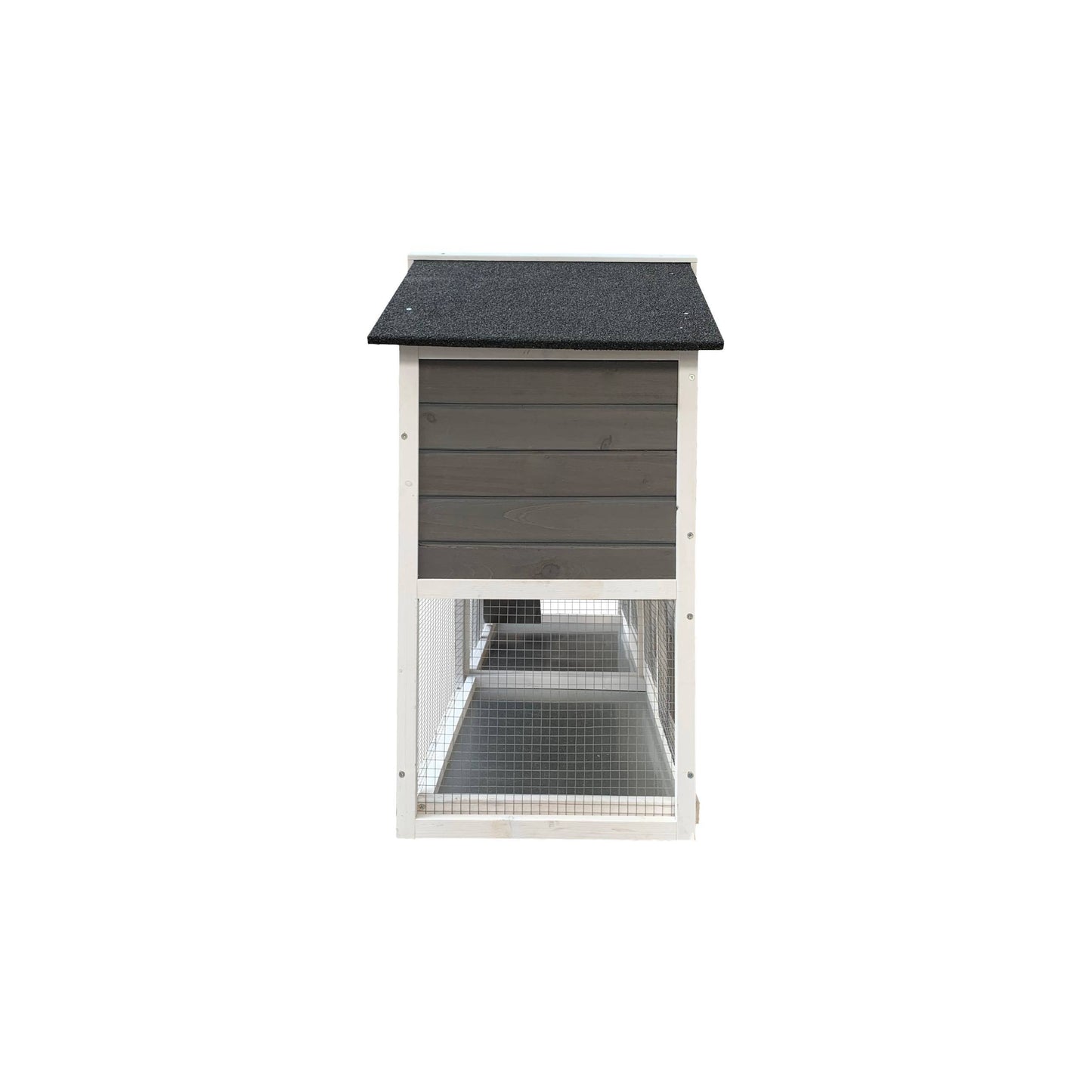 Removable Tray Ramp Wooden Outdoor Rabbit Hutch With Running Cage