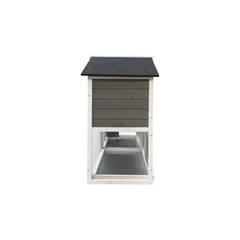 Removable Tray Ramp Wooden Outdoor Rabbit Hutch With Running Cage