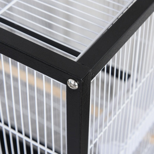 PawHut 54 Extra Large Portable Rolling Iron Aviary Flight Bird Cage And Accessories