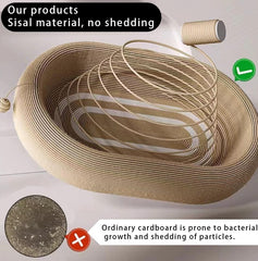Large Space Sisal Cat Scratching Board Cat Bed, One-piece Enlarged And Widened Wear-resistant And Non-chipping Cat Scratching Basin With Cat Ball Toy, Concave Design Cat Bed For Scratching And Sleepin