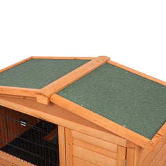 Triangle Roof Pet Waterproof Double-layer Cedar Chicken Cage Rabbit Cage With Pull-out Tray
