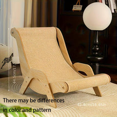 2-in-1 Cat Hammock And Scratching Post Durable Linen Rope Pet Rest Chair For All Seasons