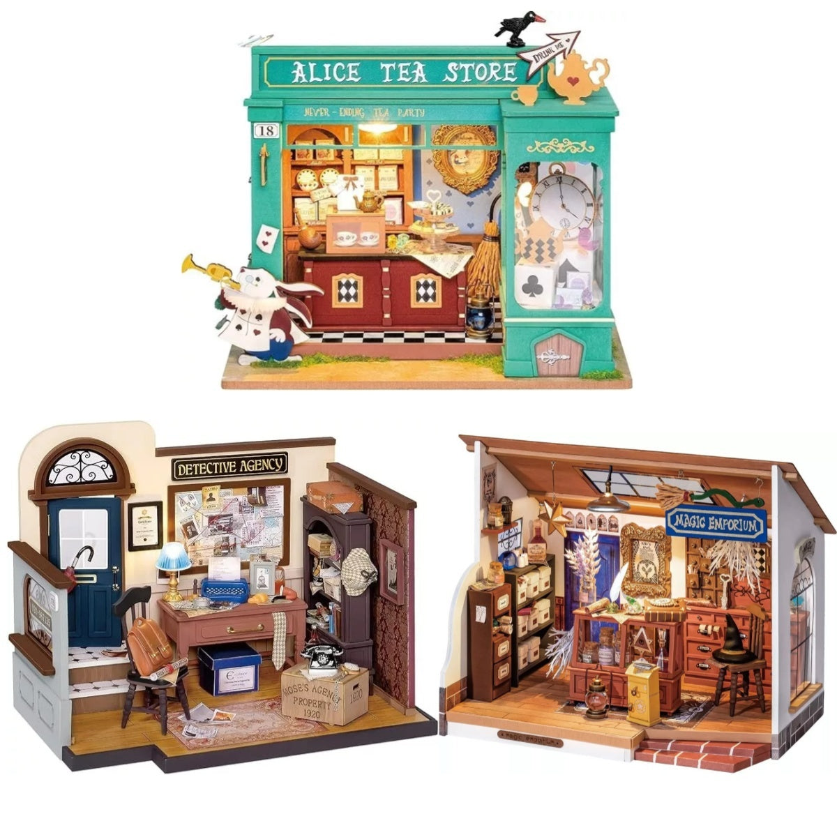 ROBOTIME DIY Miniature Dollhouse Mystic Archives Series Diorama Craft Kit DG155-157