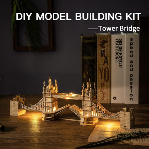 ROBOTIME 3D Wooden Puzzle London Tower Bridge Model Kit For Adults Xmas Gifts TG412
