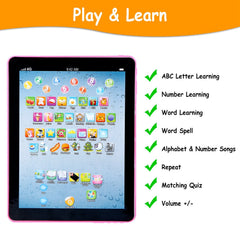 Baby Learning Tablet Educational Mini Pads Toys Touch Learn Toddler Tablet For ABC Numbers Words Gift For Boys Girls Aged 1-6 Year Old Kids