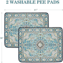 Qeils Washable Pee Pads For Dogs, 2 Pack Reusable Puppy Pads 36x41  Super Absorbent Leakproof Dog Training Pads, Non-Slip Potty Pads For Floor, Crate, Couch, Whelping Pads Litter Mat Pet Supplies