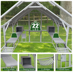 Outdoor Cat Room Cat Fence 110 Large Kitten Play Fence With Platform