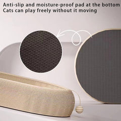 Large Space Sisal Cat Scratching Board Cat Bed, One-piece Enlarged And Widened Wear-resistant And Non-chipping Cat Scratching Basin With Cat Ball Toy, Concave Design Cat Bed For Scratching And Sleepin