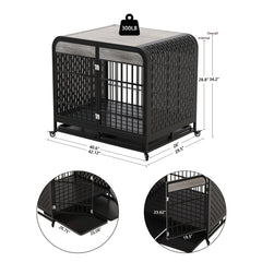 Heavy Duty Dog Crate Furniture Wooden Table 42inch Grey
