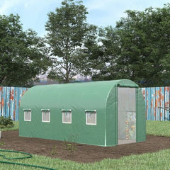 Walk In Tunnel Circular Greenhouse With Mesh Doors And 8 Windows
