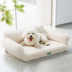 MEWOOFUN Orthopedic Dog Bed For Small Or Medium Dogs - 34.6 Inches Egg Foam Sofa With Removable Washable Cover & Non-Slip Bottom, Large, Beige