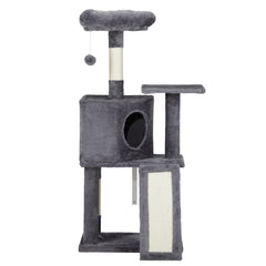 47inch, Dark Grey, Cat Scratcher, Trapezoidal Cat House, Cat Climbing Frame