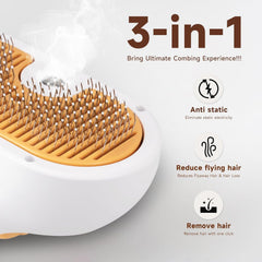 Universal Pet Steam Brush For Cats And Dogs 3-in-1 Spray Hair Removal Comb With Waterless Shampoo And Ear Towel,Tiktok, Amazon, Walmart Banned