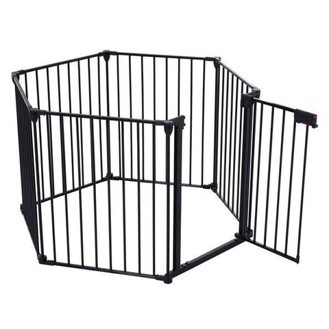 150 Inch Adjustable Safety Door With 6 Pieces, Suitable For House Staircase Doors, Restricted Area Fences