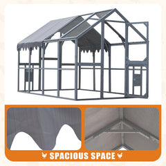 Outdoor Chicken Coop Enclosures 110 Large Kitten Playpen ,Upgrade Waterproof Cover-GREY