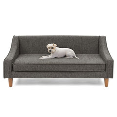Durable Elevated Dog Sofa Bed,Pet Sofa With Modern Irregular Armrest Design,Comfortable Soft Dog Sofa