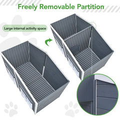 GO 47.2 Large Wooden Dog House Outdoor, Outdoor & Indoor Dog Crate, Cabin Style, With Porch, 2 Doors, Gray And Green