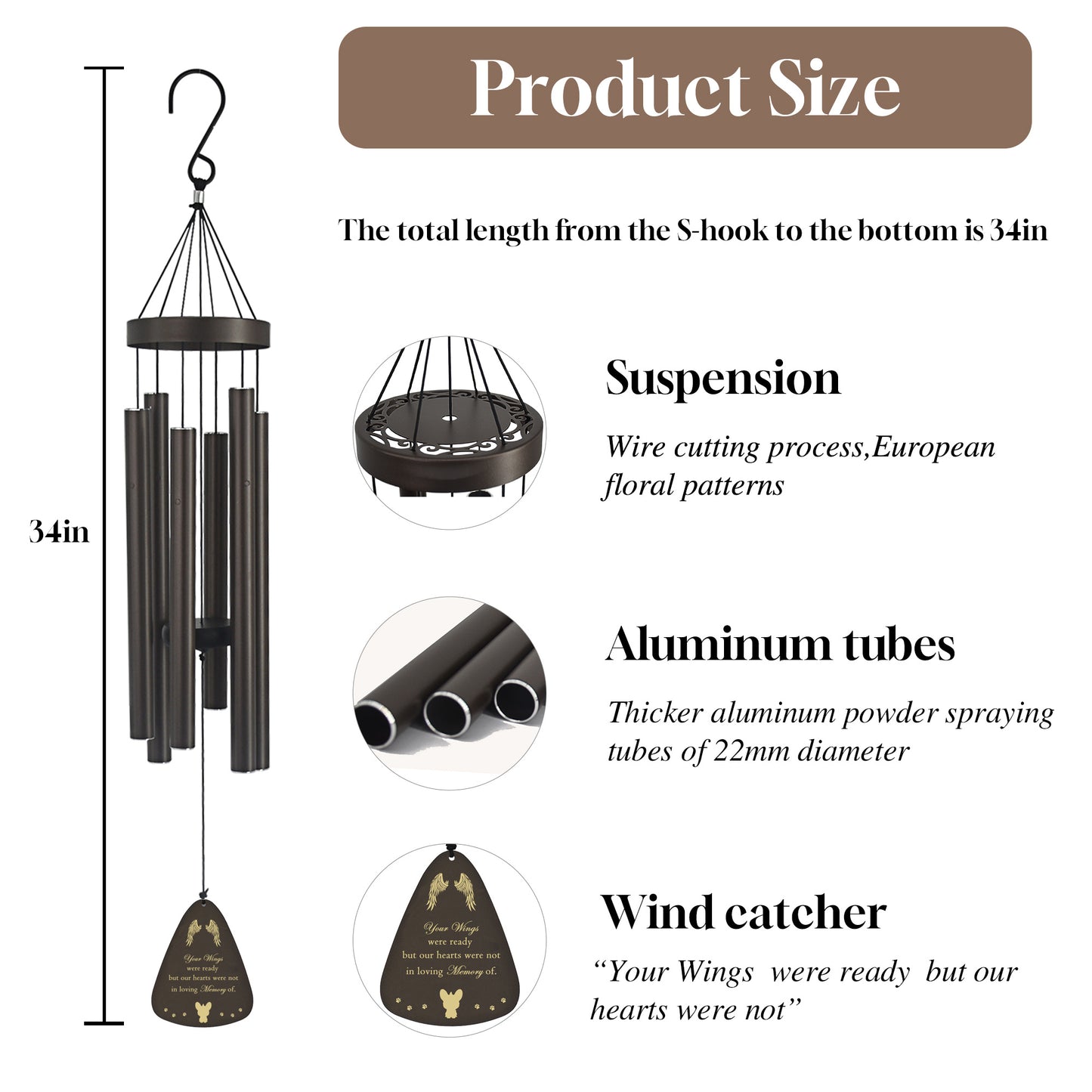 Dog Memorial Gifts For Loss Of Dog, Pet Memorial Wind Chime, Loss Of Dog Sympathy Gift, Dog Remembrance Gift In Memory Of Dog Cat.