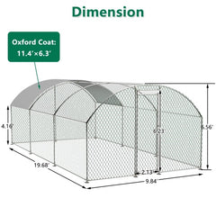 Large Chicken Coop Metal Chicken Track With Waterproof And UV Cover, Dome Shape Walk-In Fence Chicken Coop For Outdoor And Yard Farm Use