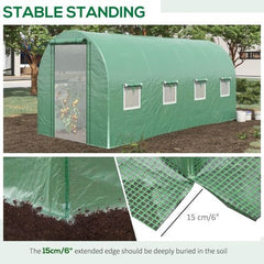 Walk In Tunnel Circular Greenhouse With Mesh Doors And 8 Windows
