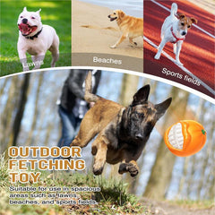 PROKEl Dog Toys Squeak Chew Toys Tough Ballfor Medium Large Extra Aggressive ChewersringDogs Breed Interactive Enduring IndestructibleSqueaky Toy Training Fetch Orange Plainindestructible Dogtoy Squea