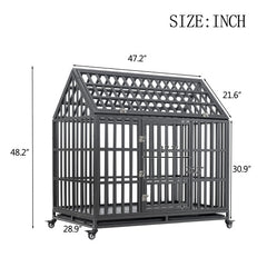 Heavy Duty Dog Kennel Pet Cage With Roof And Windows