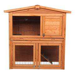 Triangle Roof Pet Waterproof Double-layer Cedar Chicken Cage Rabbit Cage With Pull-out Tray