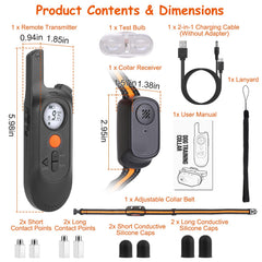 1Pc 984FT Dog Training Collar IP65 Waterproof Pet Beep Vibration Electric Shock Collar 3 Channels Rechargeable Transmitter Receiver Trainer With Recording Safety Keypad Lock