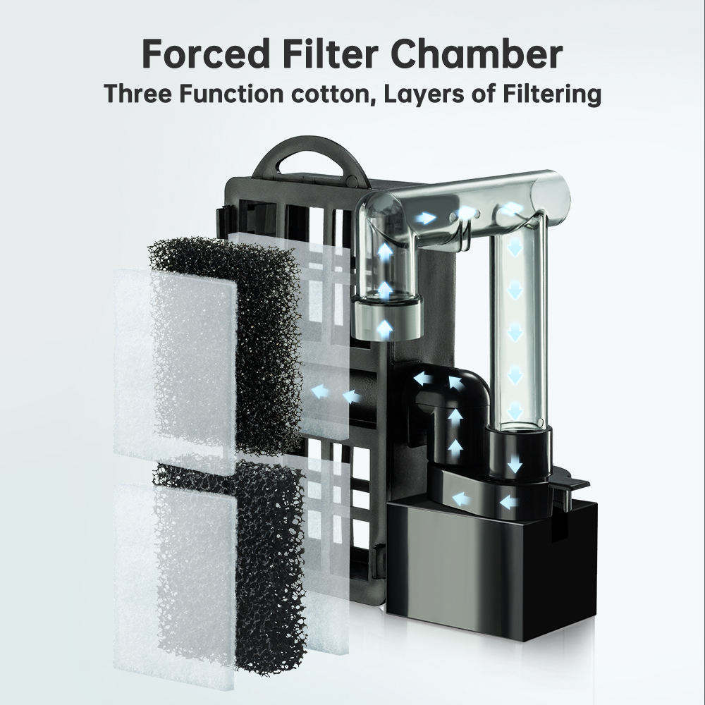 US Specification 3.5W 6W 8w Aquarium Accessories External Filter Fish Tank Silent Hanging Filter