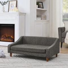Durable Elevated Dog Sofa Bed,Pet Sofa With Modern Irregular Armrest Design,Comfortable Soft Dog Sofa