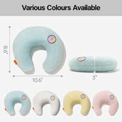 MEWOOFUN U-Shaped Orthopedic Pet Pillow - 10.6x9.8 Inch Fluffy Support For Cats & Puppies, Joint Relief & Improved Sleep Blue