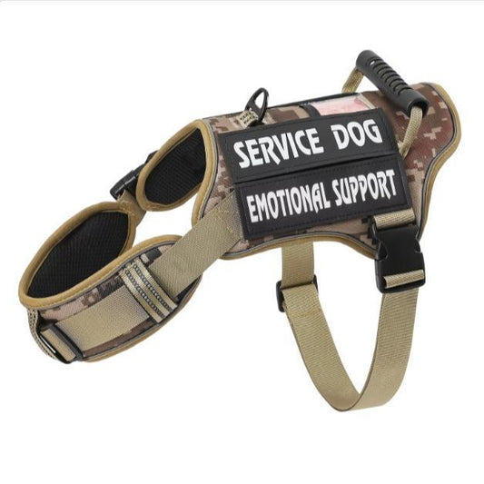 Tactical Service Dog With Control Handle Anti-Pull Adjustable Reflective Pet Vest Harness Easy Walking Training