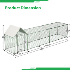 Metal Chicken Coop,Walk-in Chicken Run,Poultry Chicken Hen Pen Cage,Rabbits Duck Cages,With Cover
