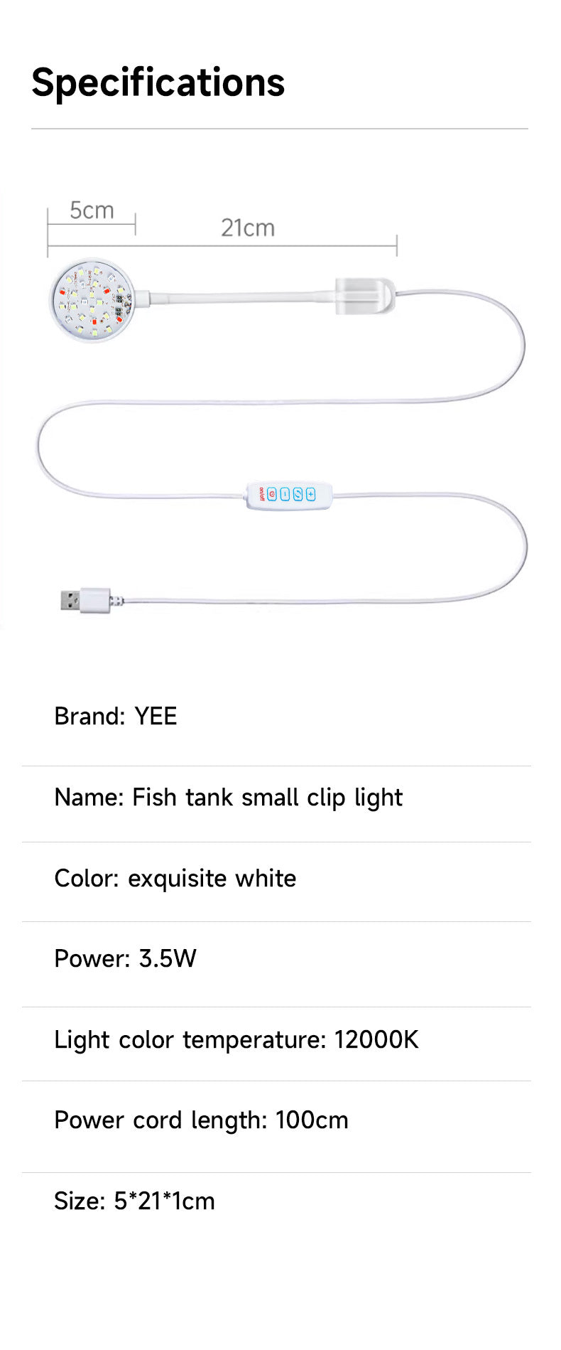 Round Head Small Clip Light Three Colors 3.5w White
