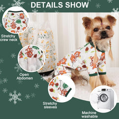 Dog Pajamas Pjs Spring Summer Dog Clothes For Small Dogs Girl Boy, Soft Stretchy Tiny Chihuahua Yorkie Puppy Clothes Doggie Onesies Cat Pet Jammies Outfit, Brown Monkey