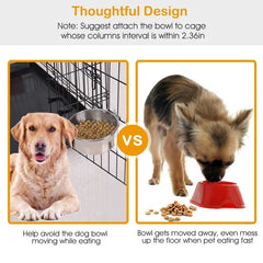 Detachable Pet Cage Food Water Bowl With Clamp Holder