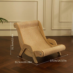 2-in-1 Cat Hammock And Scratching Post Durable Linen Rope Pet Rest Chair For All Seasons