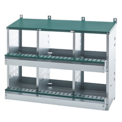 6 Compartments Chicken Nesting Box For Laying Eggs, Roll Away Chicken Laying Boxes, Green