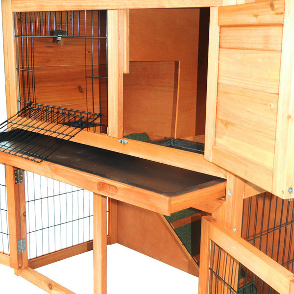 Triangle Roof Pet Waterproof Double-layer Cedar Chicken Cage Rabbit Cage With Pull-out Tray