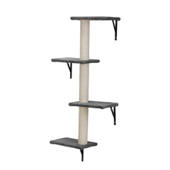 5 Pieces Of Multi-storey Wall-mounted Indoor Cat Tree Furniture With Scratch Board